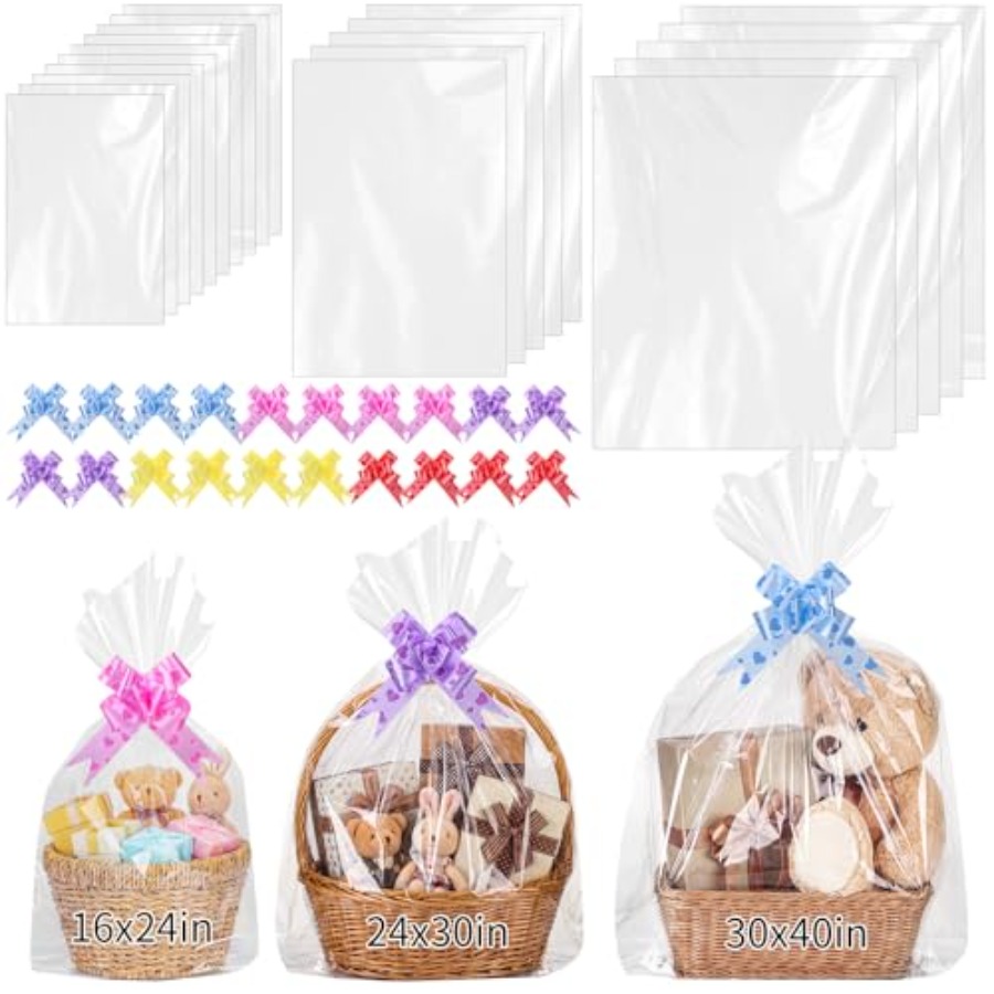 Cellophane Wrap Clear - Paquete de 20 Bolsas Grandes de