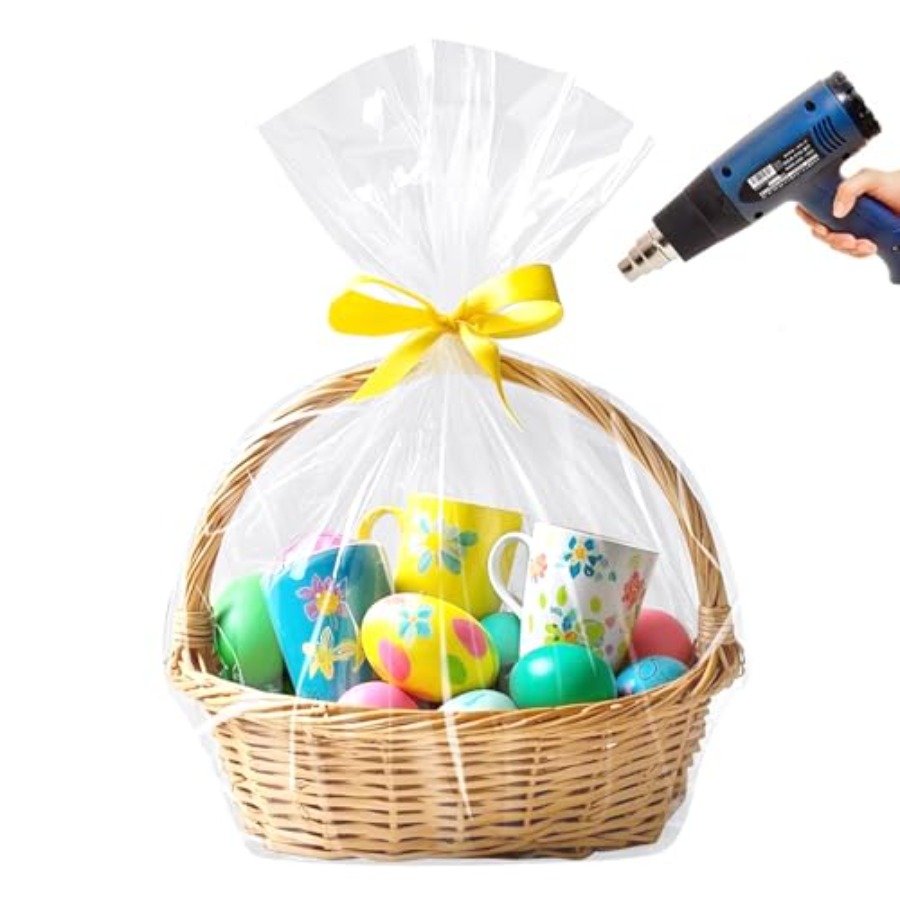 Cellophane Wrap Clear - Bolsas de celofán retráctiles para cestas