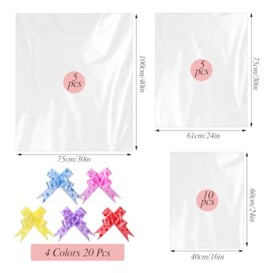 Paquete de 20 Bolsas Grandes d - Cellophane Wrap Clear reseña y precio