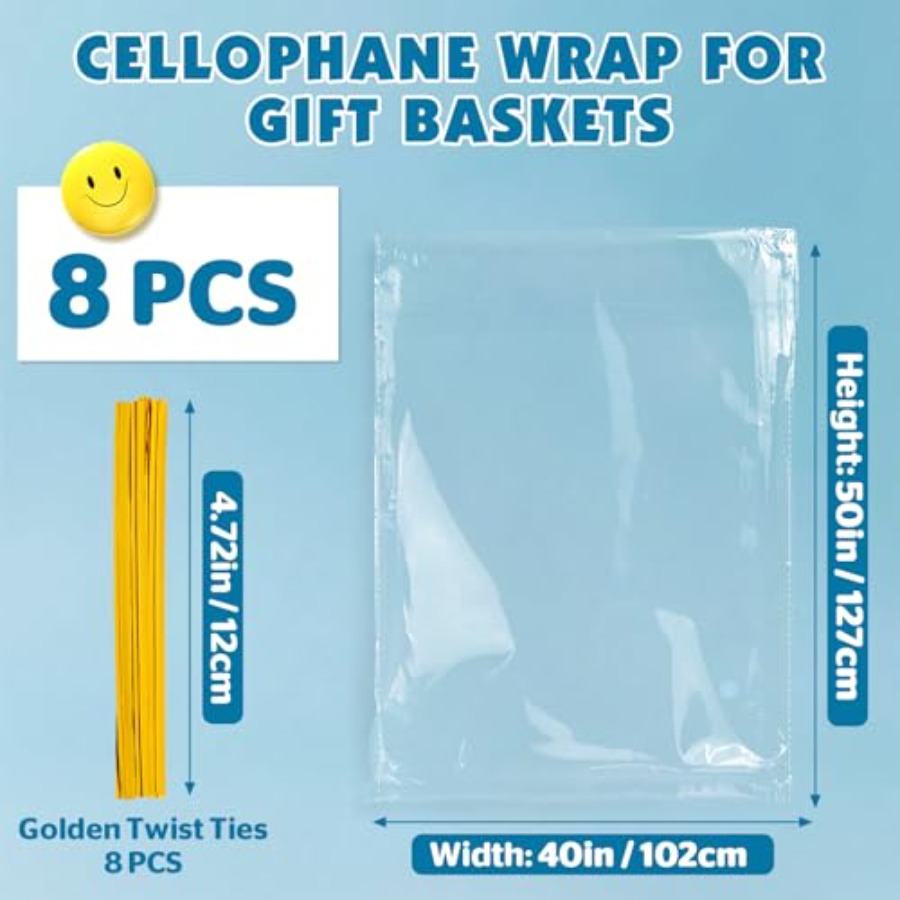 8 Bolsas Grandes de Celofán, 4 - Cellophane Wrap Clear reseña y precio