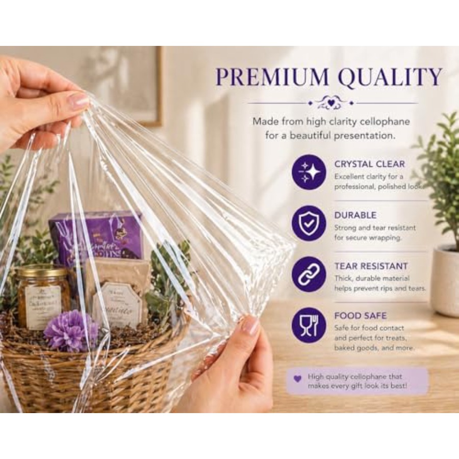 Bolsas de Celofán para Cestas  - Cellophane Wrap Clear reseña y precio