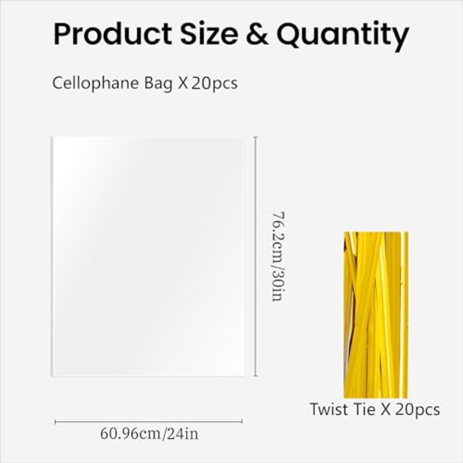 Paquete de 20 Bolsas de Celofá - Cellophane Wrap Clear reseña y precio